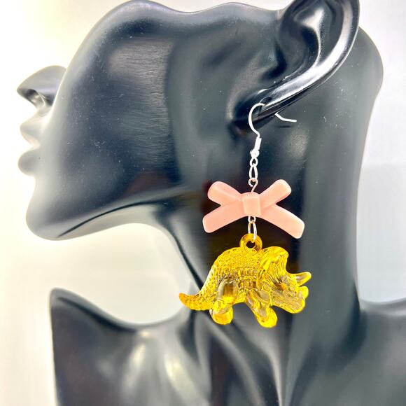 Dinosaur Earrings - Triceratops Earrings - Dino Accessories - Jurassic Park Ear - Picture 7 of 11